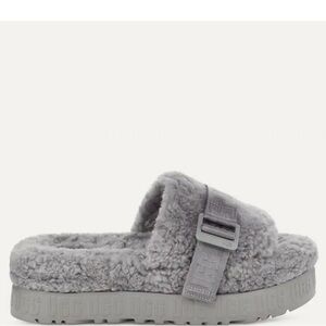 UGG‎ Gray Fluffitta Slide Sandals Authentic NIB